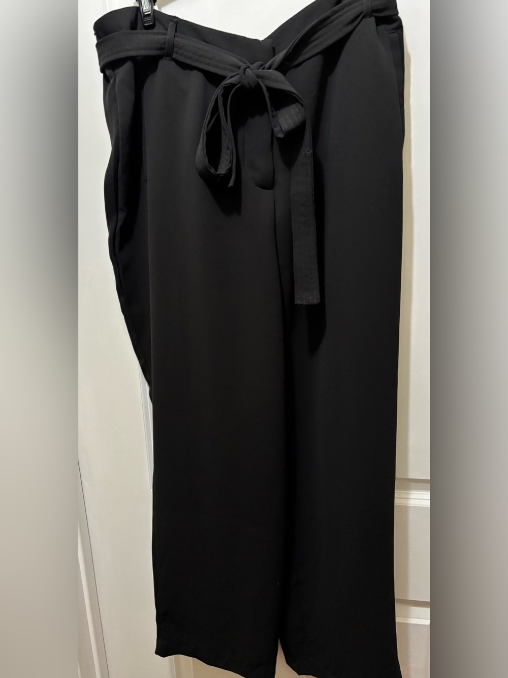 Black Ophelia Roe Tie-Waist Wide Leg Pants